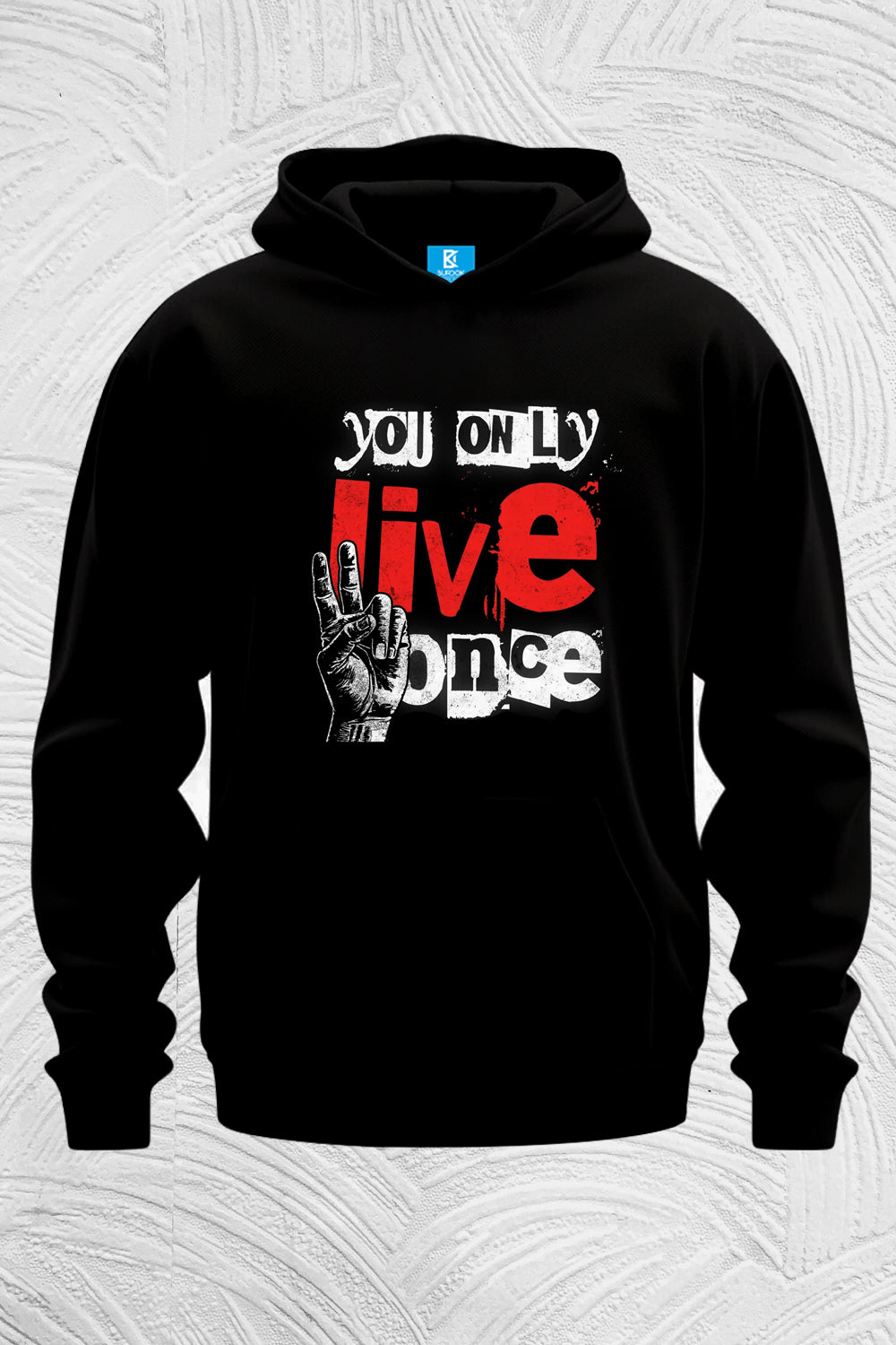 burdok black live once prime hoodie