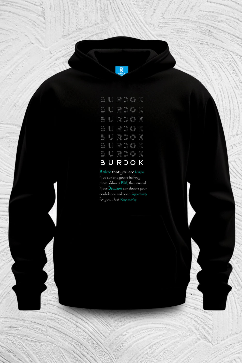 burdok black repeated prime hoodie