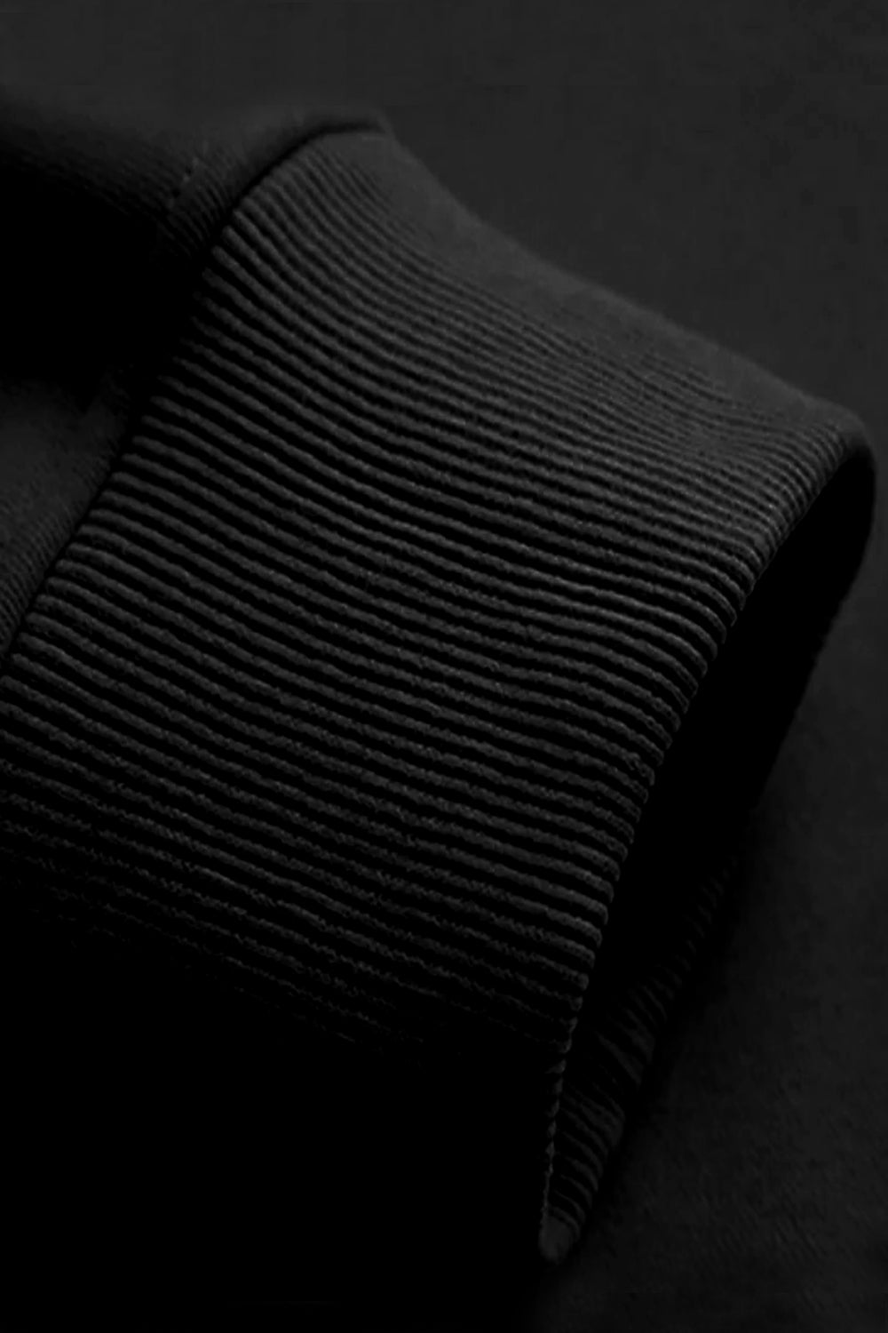 black hoodie rib view